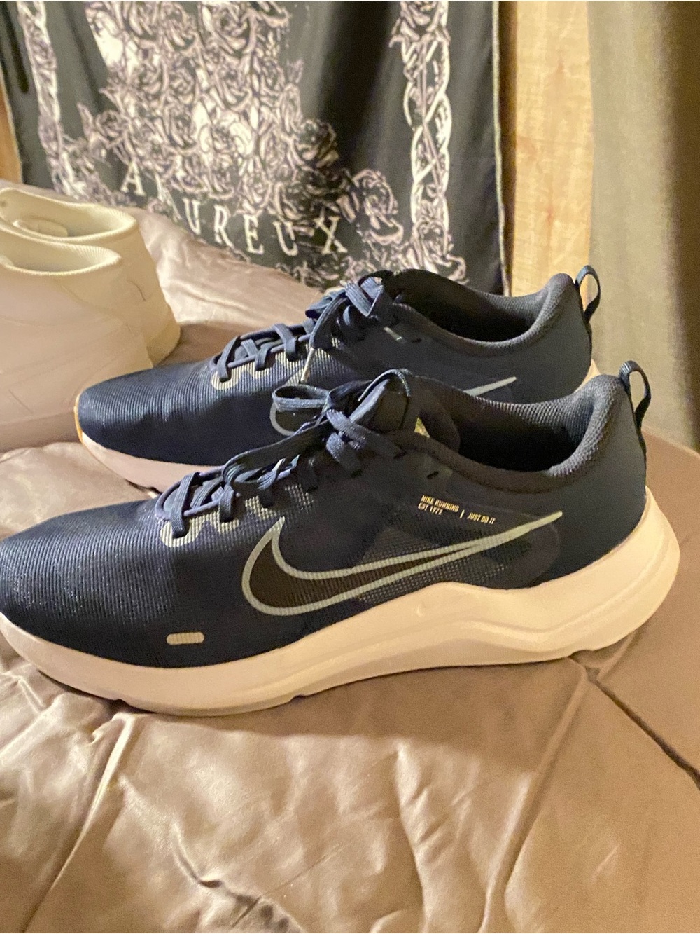Nike Men's Navy and White Running Sneakers